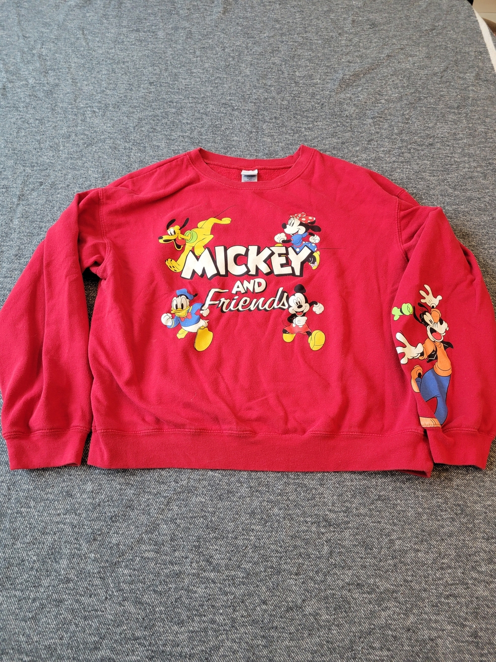 Disney Red Mickey & Friends Crewneck Sweatshirt